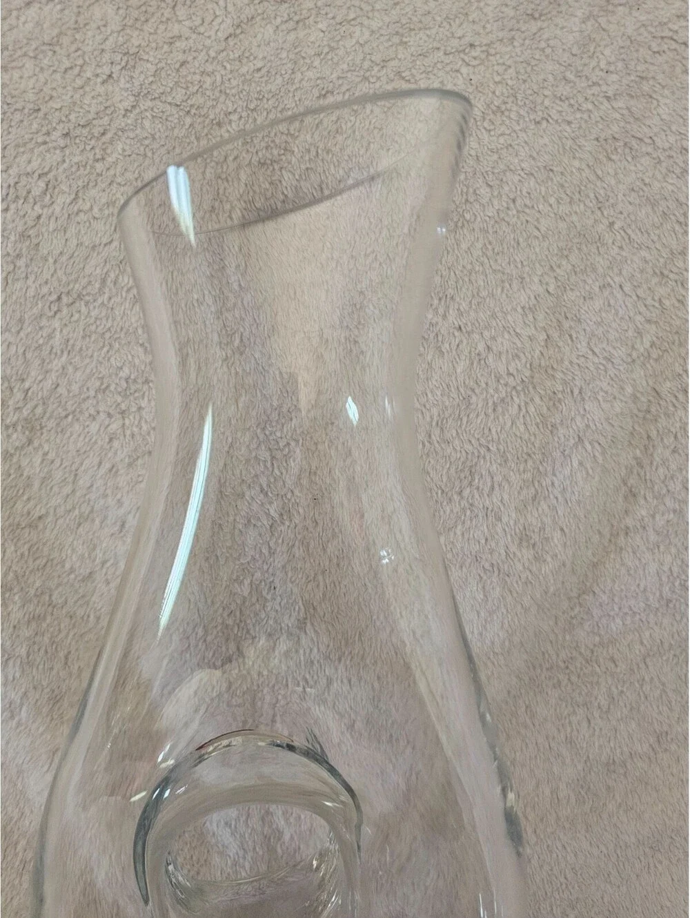 Unbranded Donut Hole Pitcher Vase Clear Glass 11.5